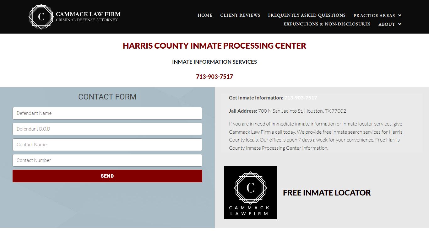 Harris County Sheriff's Inmate Processing Center - Cammack ...